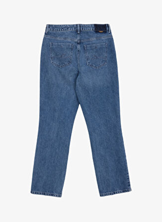 U.S. Polo Assn. Normal Bel Normal Paça Straight Açık İndigo Kadın Denim Pantolon KERICHO