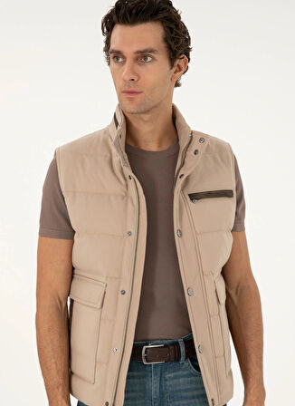 Cacharel Düz Bej Erkek Yelek TULARE