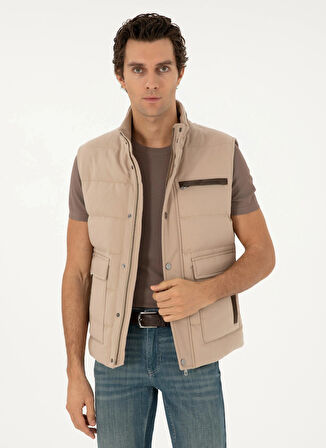 Cacharel Düz Bej Erkek Yelek TULARE