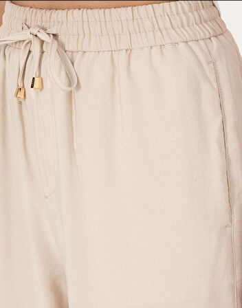 U.S. Polo Assn. Ekru Kadın Loose Fit Pantolon DMK.2107035ECOLE.