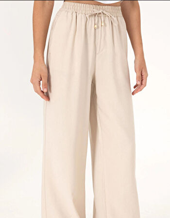 U.S. Polo Assn. Ekru Kadın Loose Fit Pantolon DMK.2107035ECOLE.