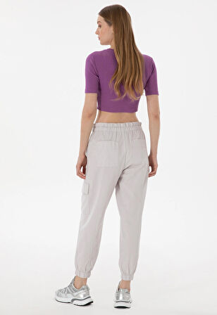 U.S. Polo Assn. Açık Gri Kadın Jogger Pantolon DMK.2107002.CHAN.