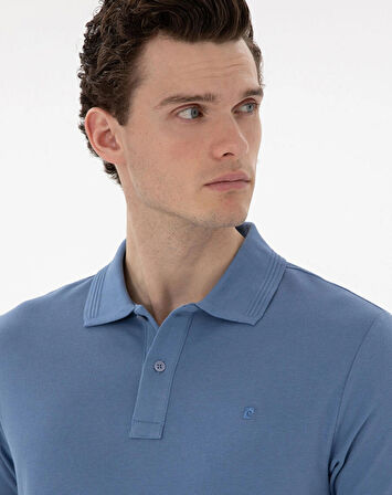 Pierre Cardin Mavi Erkek Slim Fit Polo T-Shirt DMK.SUNNY.