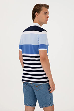 U.S. Polo Assn. Mavi Erkek Regular Fit Polo T-Shirt DMK.2105692.PELTAN.