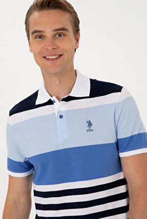 U.S. Polo Assn. Mavi Erkek Regular Fit Polo T-Shirt DMK.2105692.PELTAN.