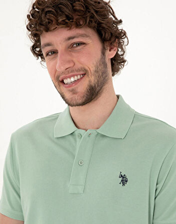 U.S. Polo Assn. Yeşil Erkek Slim Fit Polo T-Shirt DMK.GTP04