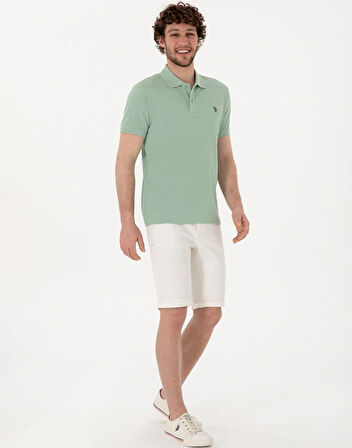 U.S. Polo Assn. Yeşil Erkek Slim Fit Polo T-Shirt DMK.GTP04