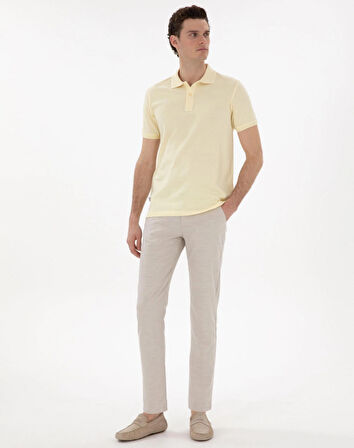 Pierre Cardin Sarı Erkek Slim Fit Kıvrılmaz Yaka Polo T-Shirt DMK.2131539.SUNNY.