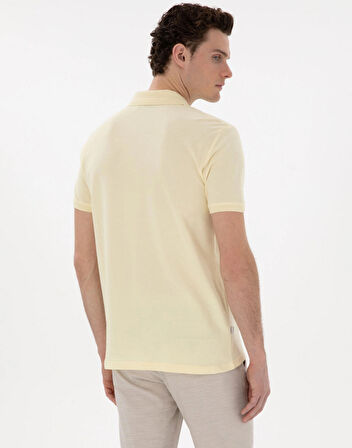 Pierre Cardin Sarı Erkek Slim Fit Kıvrılmaz Yaka Polo T-Shirt DMK.2131539.SUNNY.