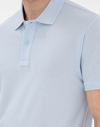 Pierre Cardin Açık Mavi Kıvrılma Yaka  Erkek Slim Fit Polo T-Shirt DMK.SUNNY.