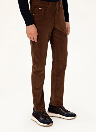 Cacharel Normal Bel Normal Paça Straight Kahve Erkek Pantolon CARMIN