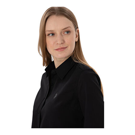 Kadın Siyah Uzun Kollu Basic Gömlek