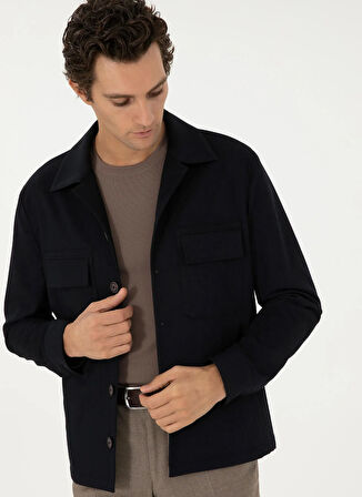 Cacharel Regular Fit Koyu Lacivert Erkek Düz Ceket HOUNS/C