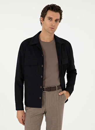 Cacharel Regular Fit Koyu Lacivert Erkek Düz Ceket HOUNS/C