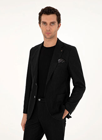 Cacharel Normal Bel Slim Fit Siyah Erkek Takım Elbise TALIA