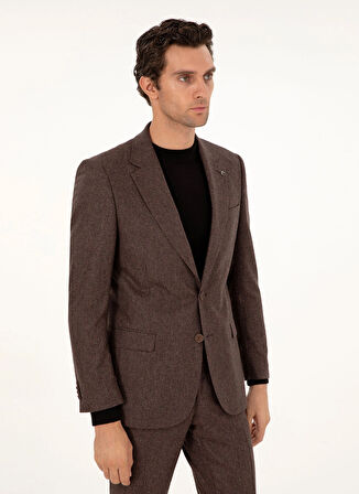 Cacharel Normal Bel Slim Fit Kahve Erkek Takım Elbise RSOR