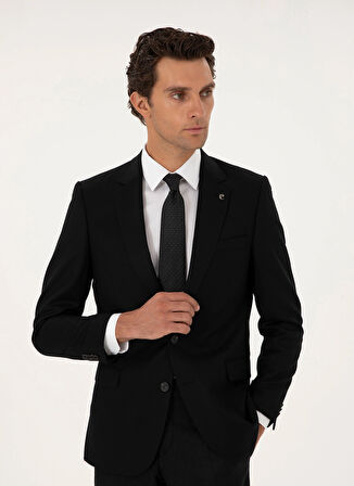 Cacharel Slim Fit Siyah Erkek Düz Ceket VALTUS-LYC/C