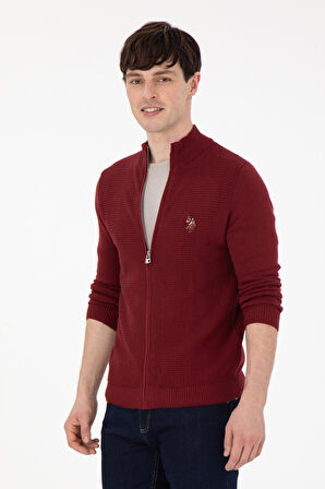 U.S. Polo Assn. Erkek Bordo  Triko Hırka 1920466