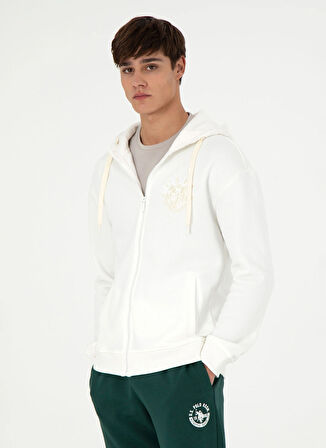 U.S. Polo Assn. Klasik Yaka Krem Erkek Sweatshırt G081SZ082.000.1946137