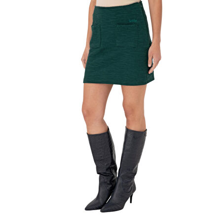 Kadın Koyu Yeşil Örme Etek 2008603