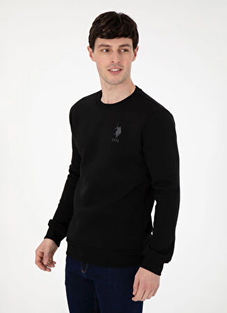 U.S. Polo Assn. Klasik Yaka Siyah Erkek Sweatshırt G081SZ082.000.1963478