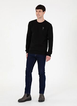 U.S. Polo Assn. Klasik Yaka Siyah Erkek Sweatshırt G081SZ082.000.1963478