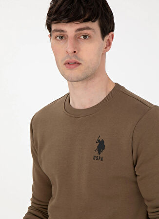 U.S. Polo Assn. Klasik Yaka Haki Erkek Sweatshırt G081SZ082.000.1963478