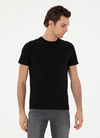 Cacharel Bisiklet Yaka Siyah Erkek T-Shirt CLIF