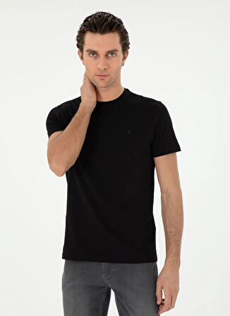 Cacharel Bisiklet Yaka Siyah Erkek T-Shirt CLIF