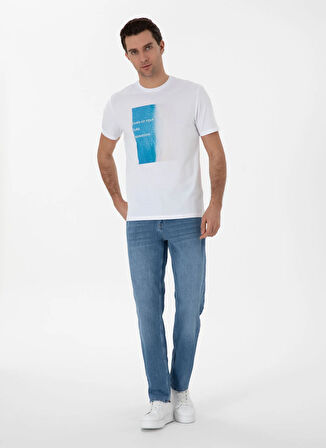 Cacharel Normal Bel Normal Paça Relaxed Mavi Erkek Denim Pantolon NAREX REX