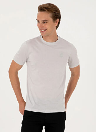 U.S. Polo Assn. Bisiklet Yaka Gri Erkek T-Shirt EXC-MELENAS