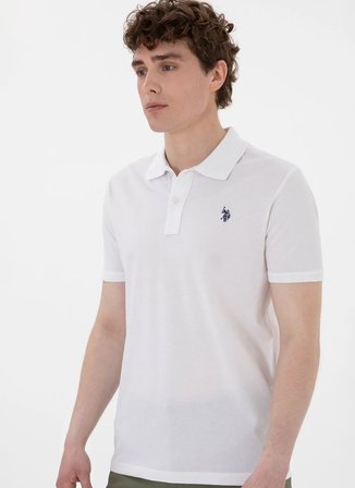 U.S. Polo Assn. Beyaz Erkek Polo T-Shirt PAST