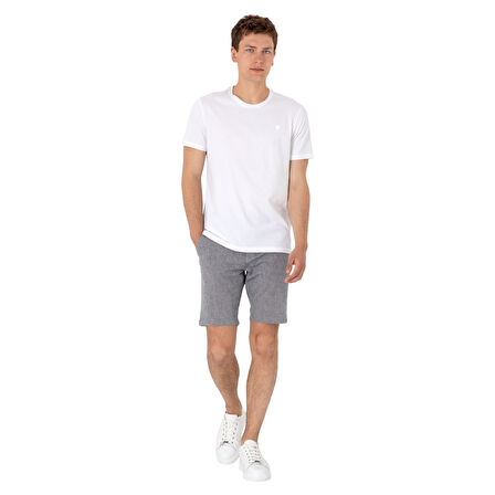 Erkek Regular Fit Bisiklet Yaka Beyaz Basic Tişört