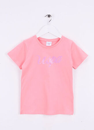 U.S. Polo Assn. Baskılı Pembe Kız Çocuk T-Shirt RAIN