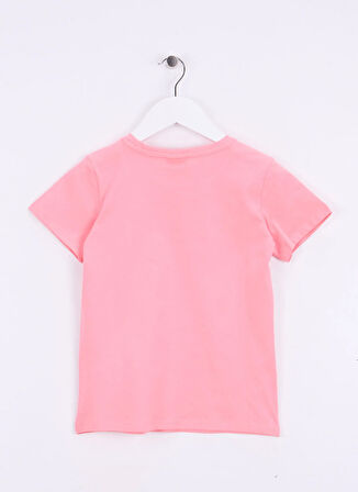 U.S. Polo Assn. Baskılı Pembe Kız Çocuk T-Shirt RAIN