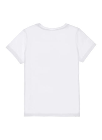 U.S. Polo Assn. Baskılı Beyaz Kız Çocuk T-Shirt KEAN