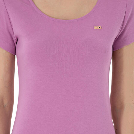 Kadın Yırtmaçlı Bisiklet Yaka Midi Boy Örme Elbise