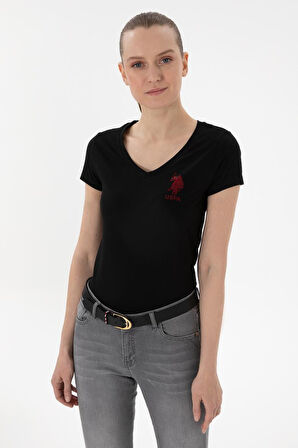 U.S. Polo Assn. Kadın V Yaka Basic T-shirt 2080797