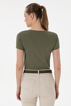 U.S. Polo Assn. Kadın V Yaka Basic T-shirt 2080797