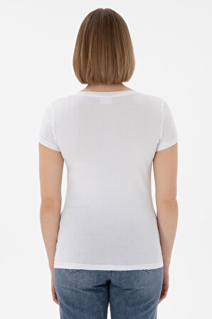 U.S. Polo Assn. Kadın V Yaka Basic T-shirt 2080797