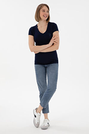 U.S. Polo Assn. Kadın V Yaka Basic T-shirt 2080797