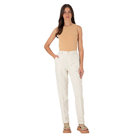 Kadın Camel Kolsuz Bisiklet Yaka Basic Tişört