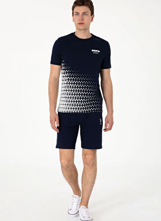 Lacivert Erkek Lastikli Bel Slim Straight Sweat Şort PARME