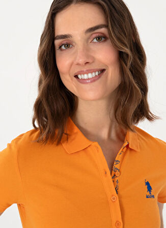 U.S. Polo Assn. Polo Yaka Turuncu Kadın T-Shirt TP0125