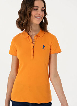 U.S. Polo Assn. Polo Yaka Turuncu Kadın T-Shirt TP0125