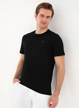 U.S. Polo Assn. Bisiklet Yaka Siyah Erkek T-Shirt TS01