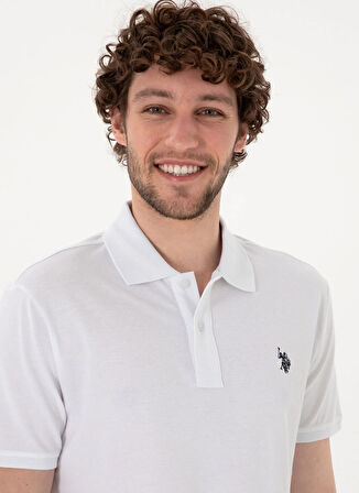 U.S. Polo Assn. Beyaz Erkek Polo T-Shirt GTP04