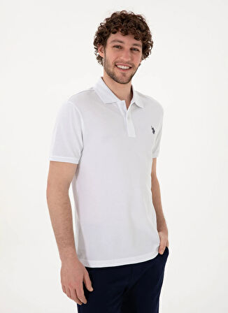 U.S. Polo Assn. Beyaz Erkek Polo T-Shirt GTP04