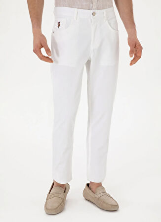 U.S. Polo Assn. Normal Bel Normal Paça Beyaz Erkek Chino Pantolon MICHES