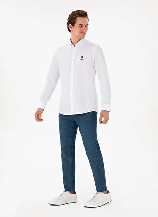 U.S. Polo Assn. Slim Fit Beyaz Erkek Gömlek GOX